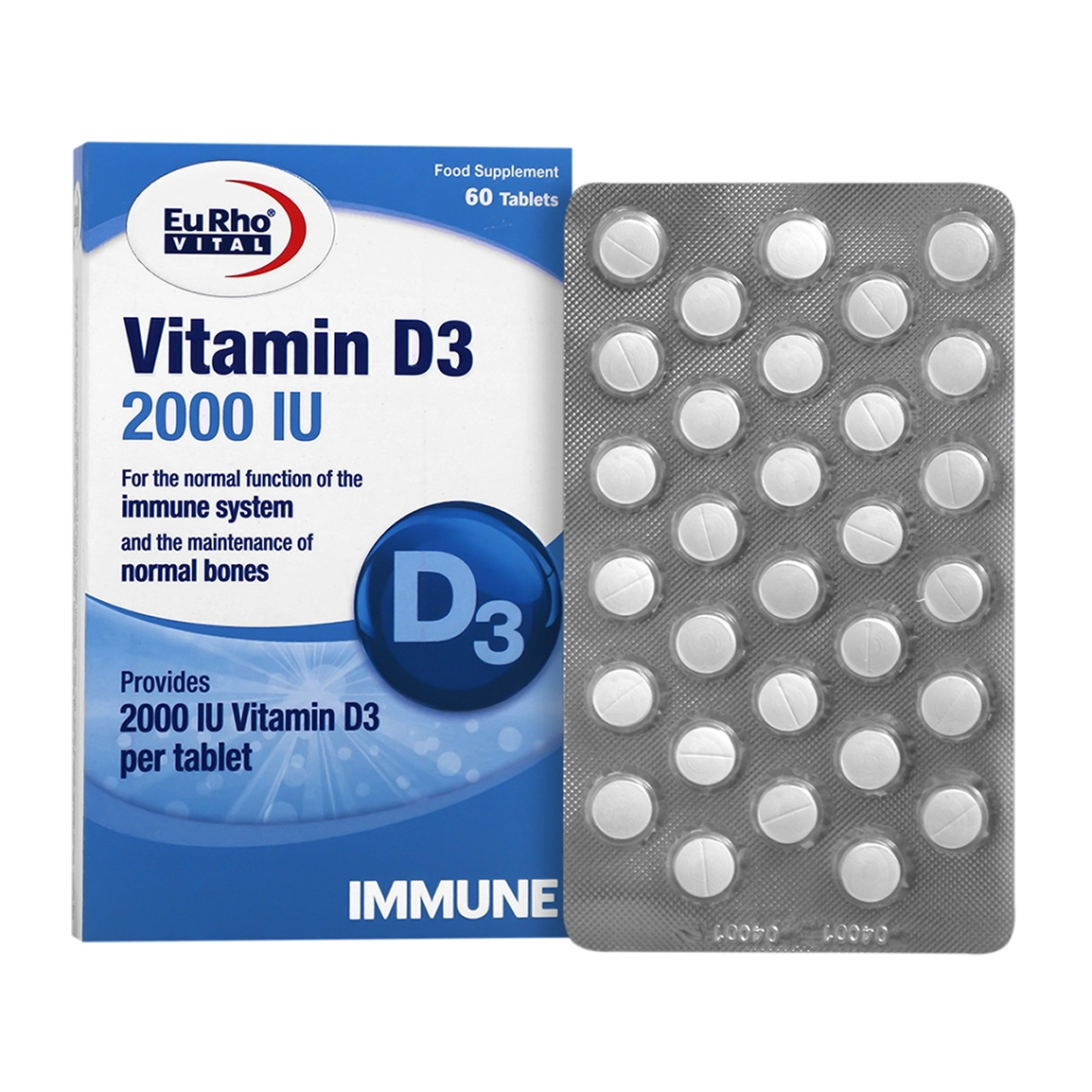 ویتامین د3 2000 واحد بسته 60 عددی