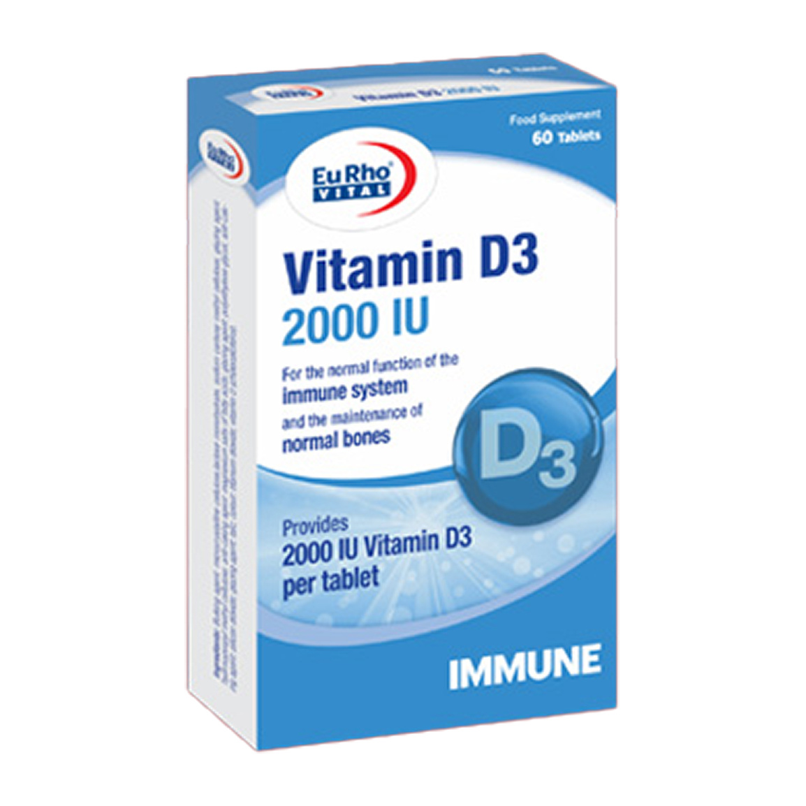 قرص ویتامین د3 2000 واحد بسته 60 عددی
