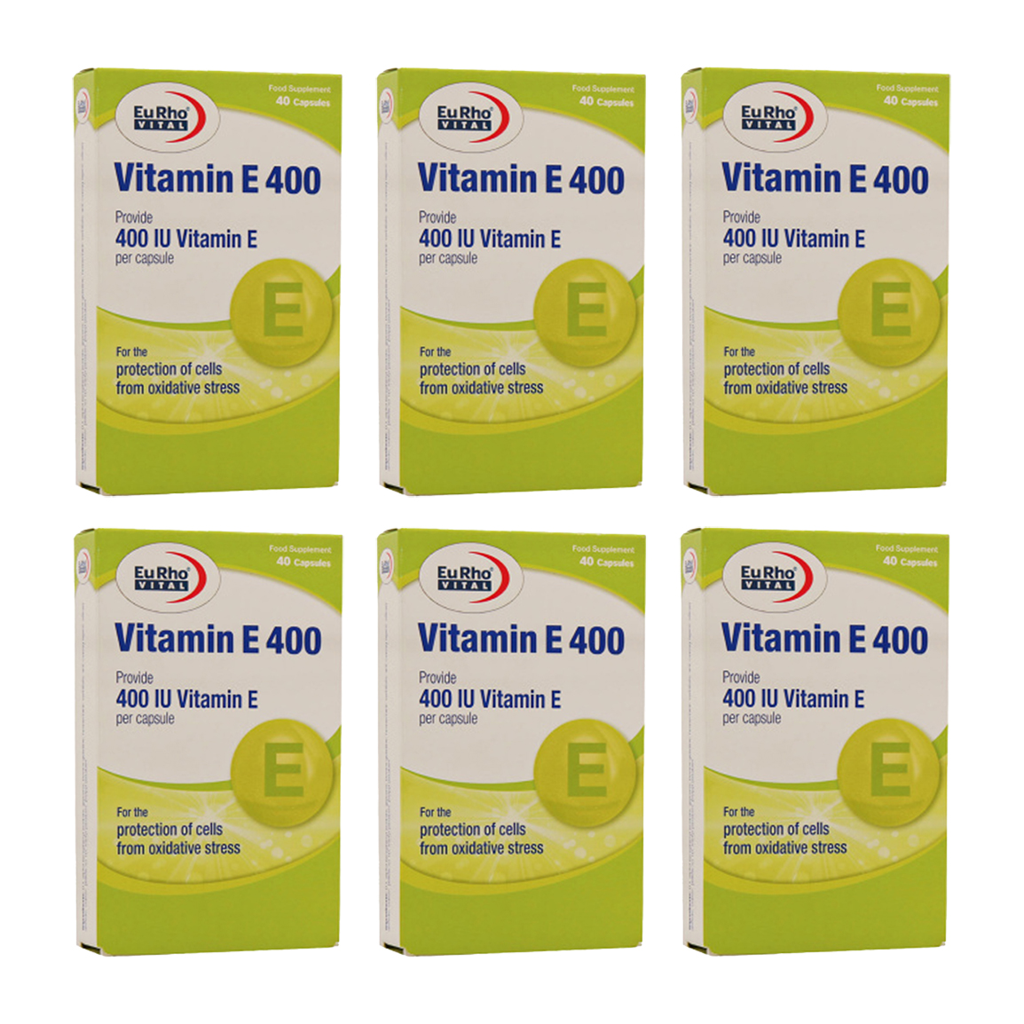 پک 6 عددی کپسول ویتامین ای 400 واحد سافت ژل بسته 40 عددی