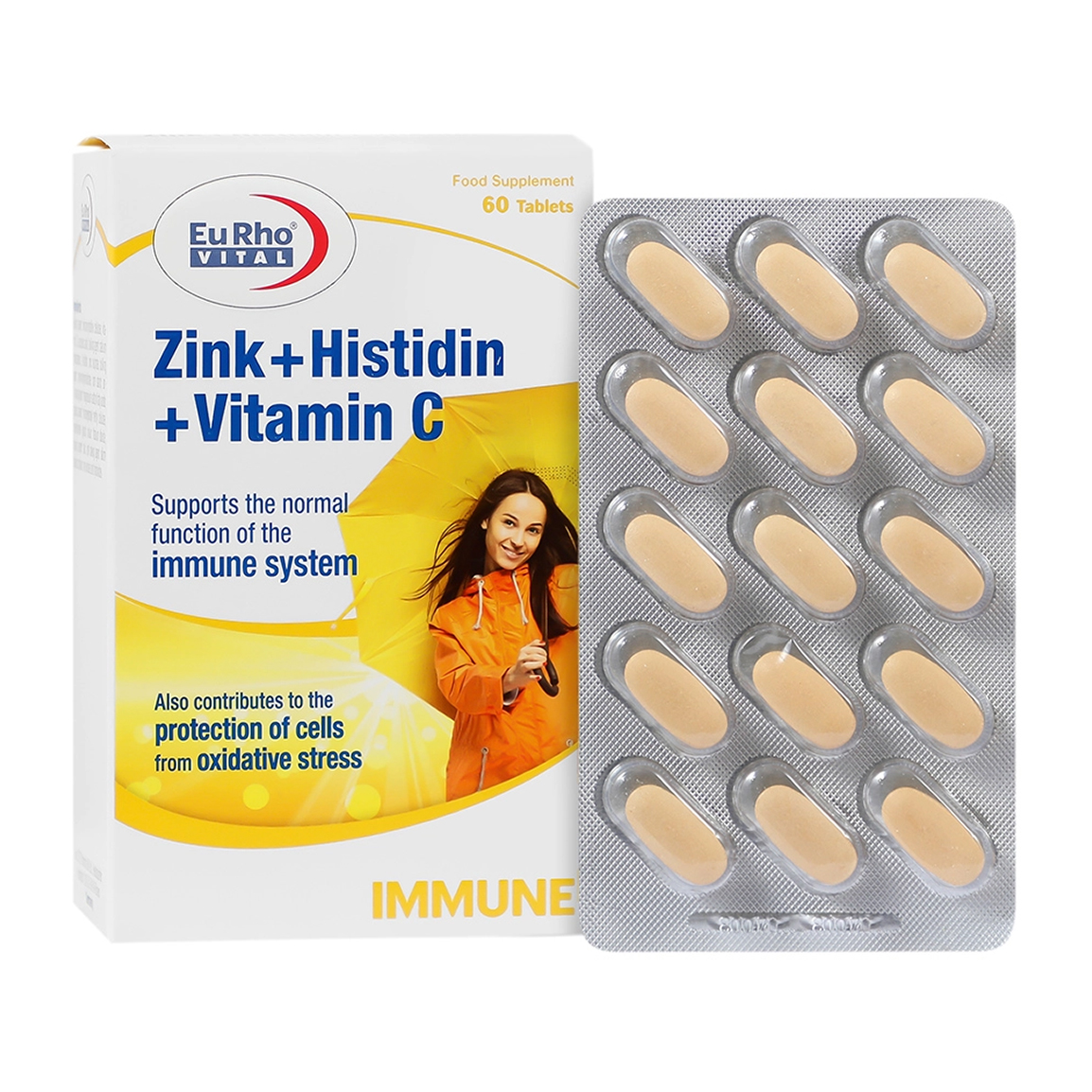 قرص زینک و هیستیدین و ویتامین C بسته 60 عددی