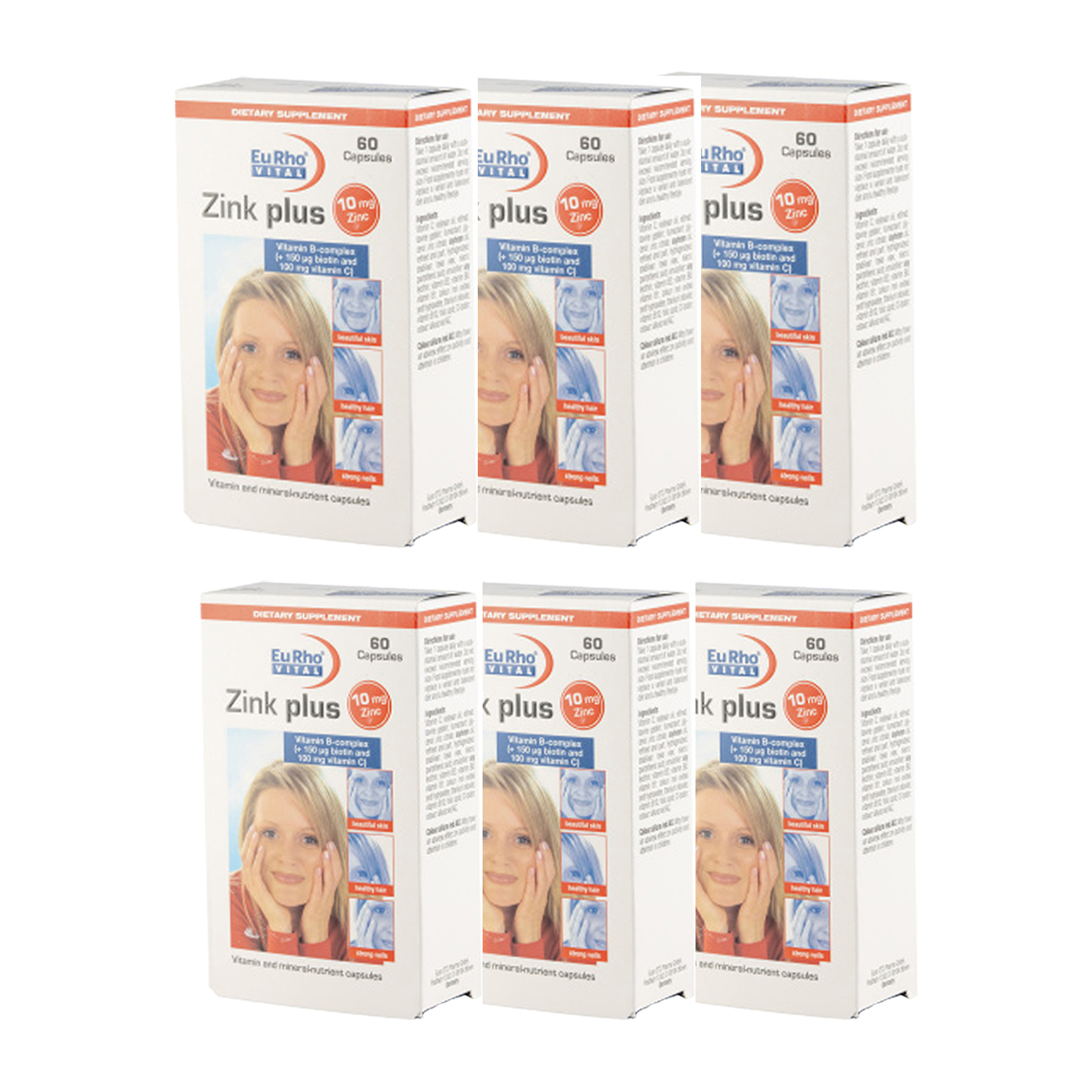 پک 6 عددی کپسول زینک پلاس 10 میلی گرم بسته 60 عددی