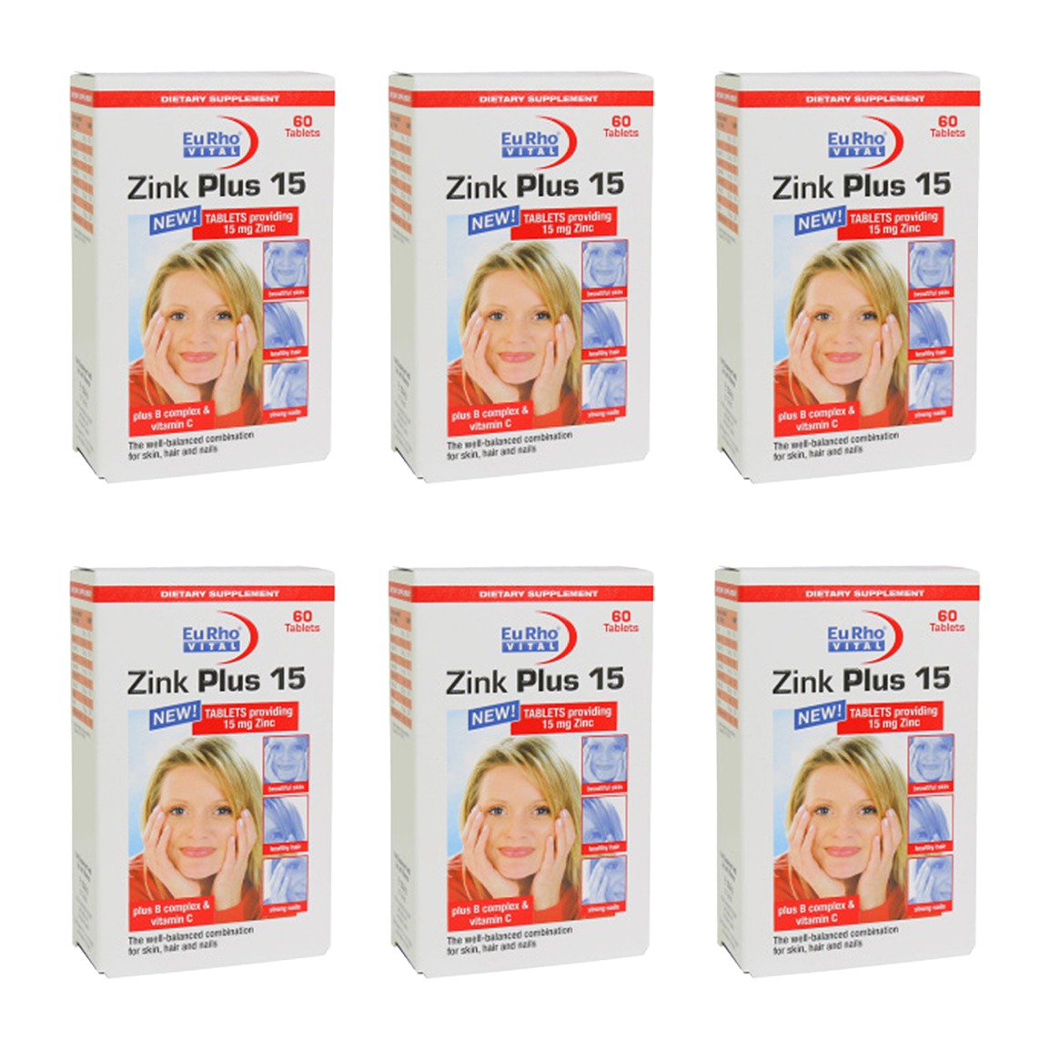 پک 6 عددی قرص Zink Plus 15 بسته 60 عددی