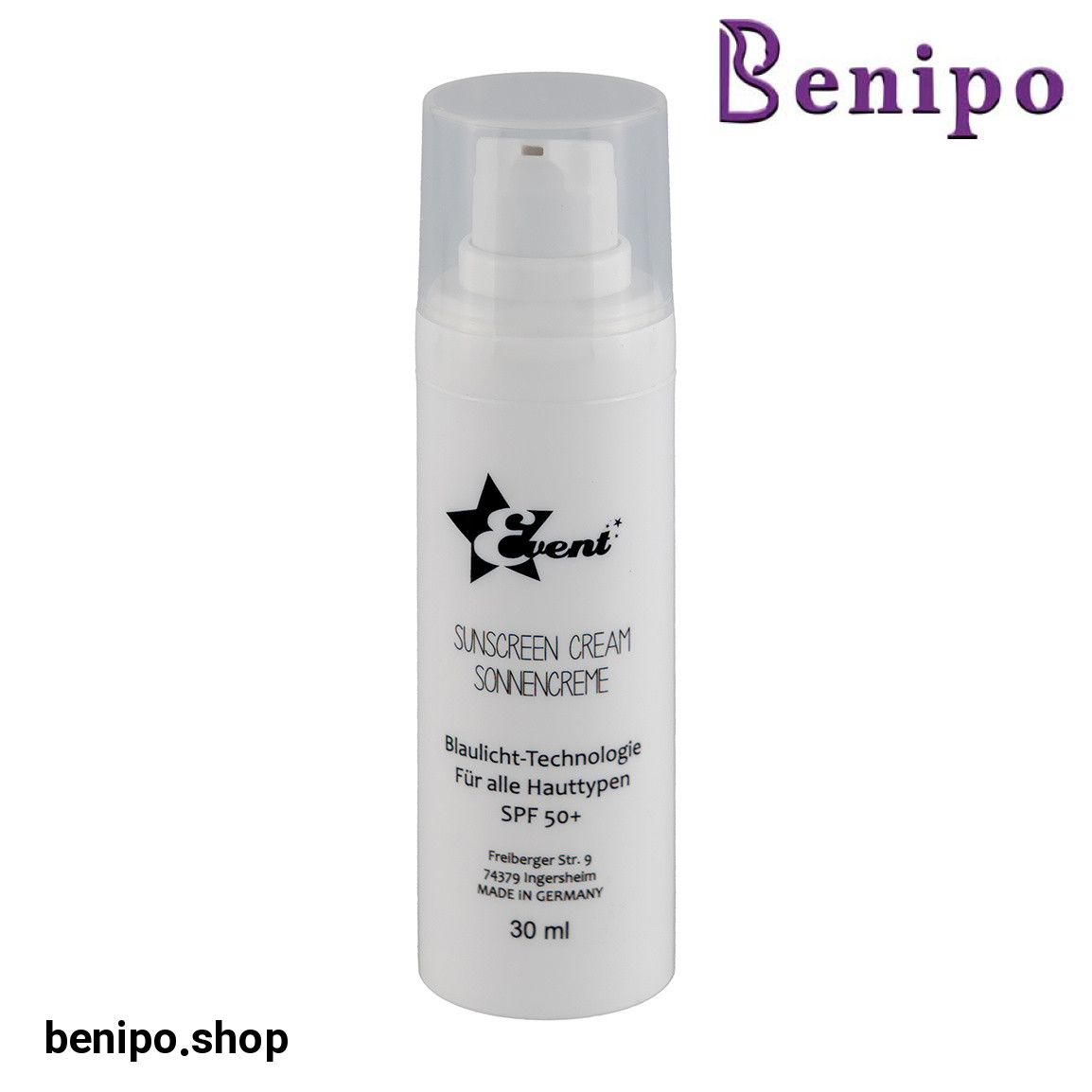 کرم ضدآفتاب با SPF50 مناسب انواع پوست حجم 30 میلی لیتر