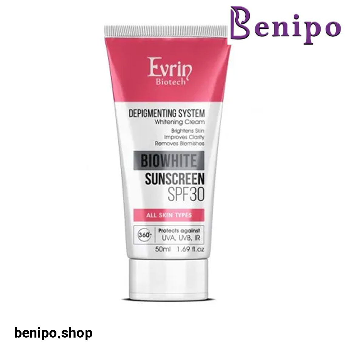 کرم ضد آفتاب بی رنگ با SPF30 مناسب انواع پوست حجم 50 میلی لیتر