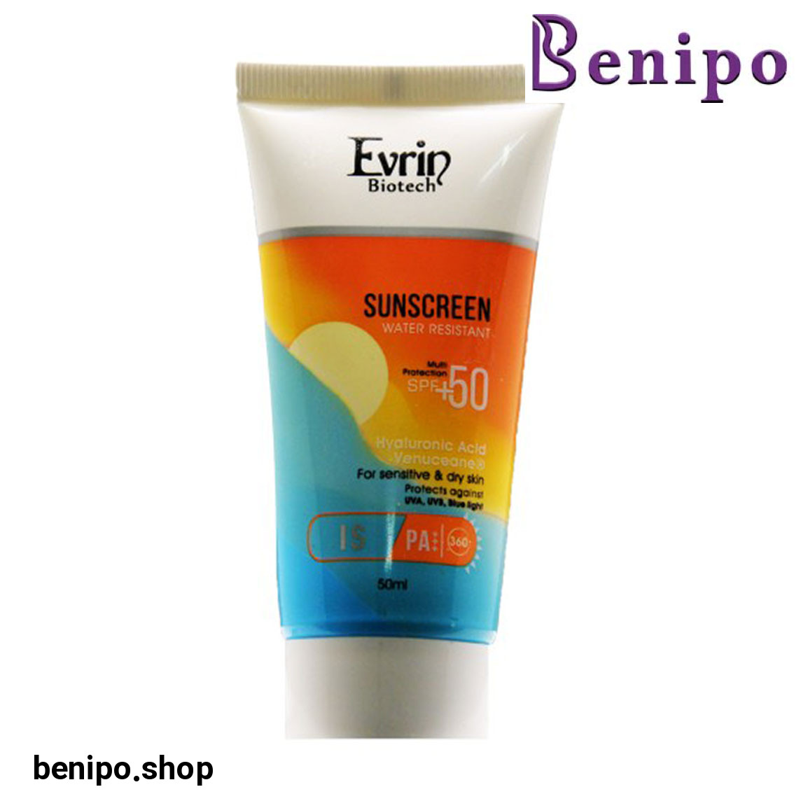 کرم ضد آفتاب بی رنگ با SPF50 مناسب پوست خشک و حساس حجم 50 میلی لیتر