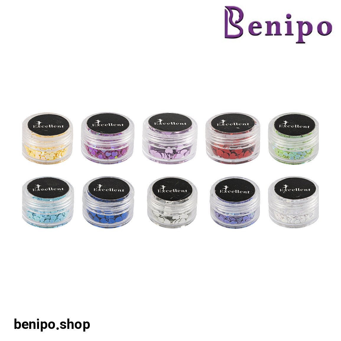 دیزاین ناخن مدل قلب  بسته 10 عددی با ارسال رنگ رندوم