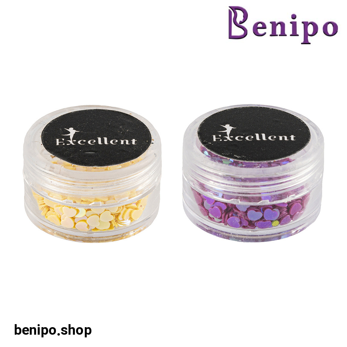 دیزاین ناخن مدل قلب  بسته 2 عددی با ارسال رنگ رندوم