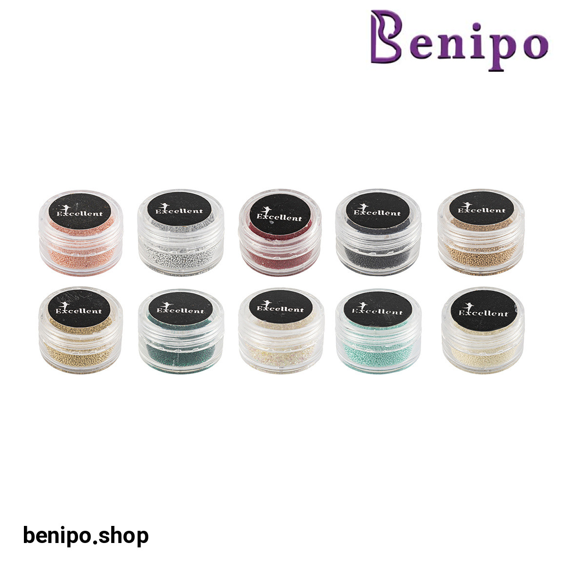 دیزاین ناخن مدل توپی کوچک بسته 12 عددی