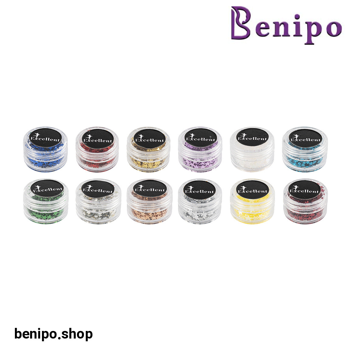 دیزاین ناخن مدل ستاره  بسته 12 عددی