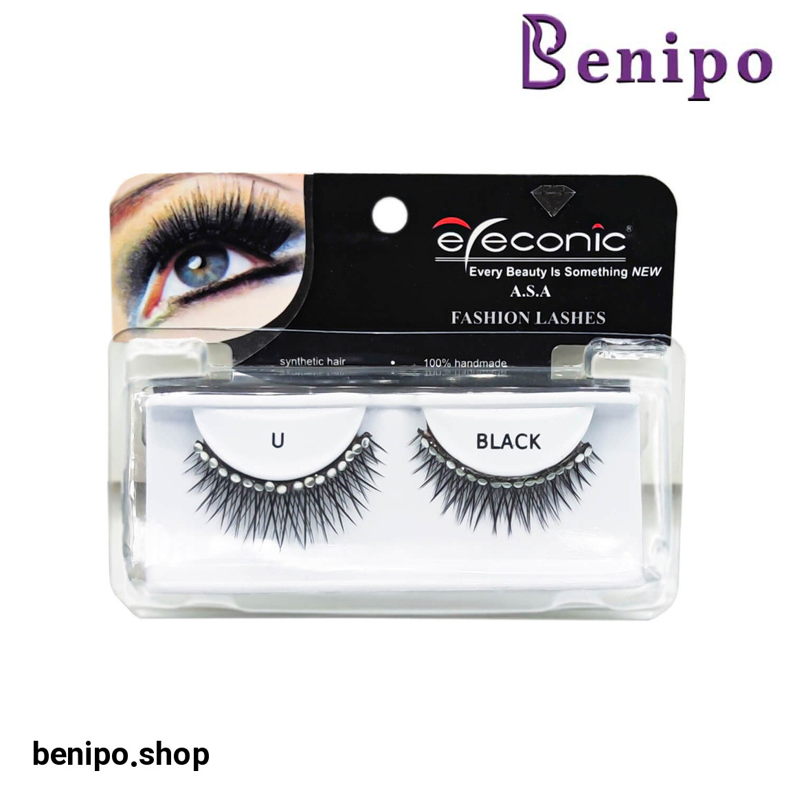 مژه مصنوعی نگین دار مدل U