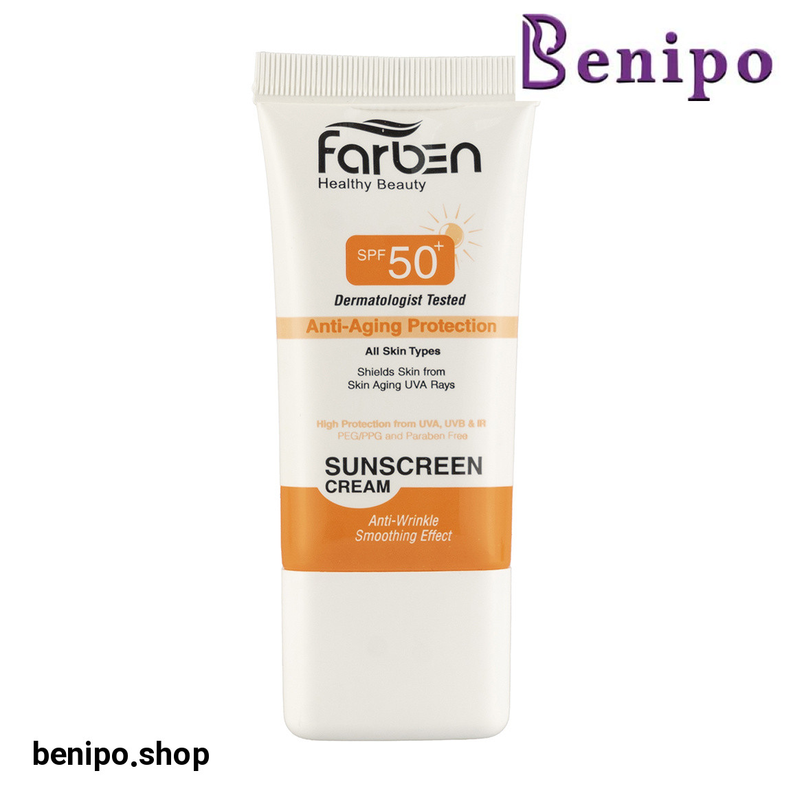 کرم ضد آفتاب با SPF50 مدل Anti Aging Protection مناسب انواع پوست حجم 50 میلی لیتر