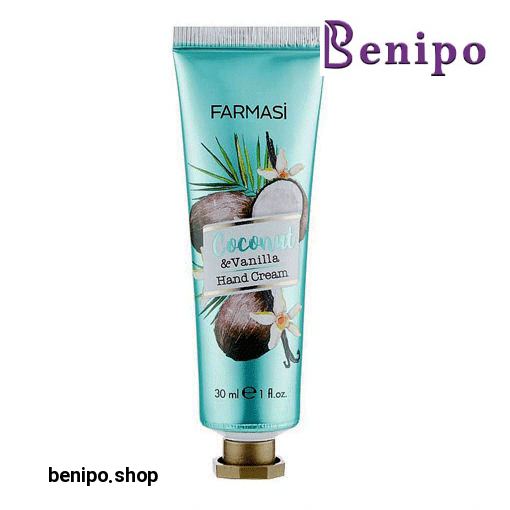 کرم دست تغذیه و مرطوب کننده با رایحه نارگیل و وانیل حجم 30 میل