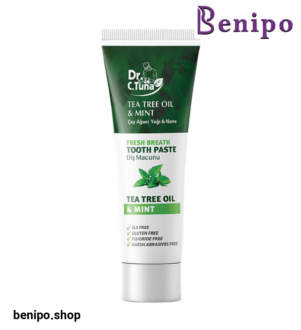 خمیر دندان طبیعی، ضد پلاک و لک حاوی عصاره چای سبز و نعنا