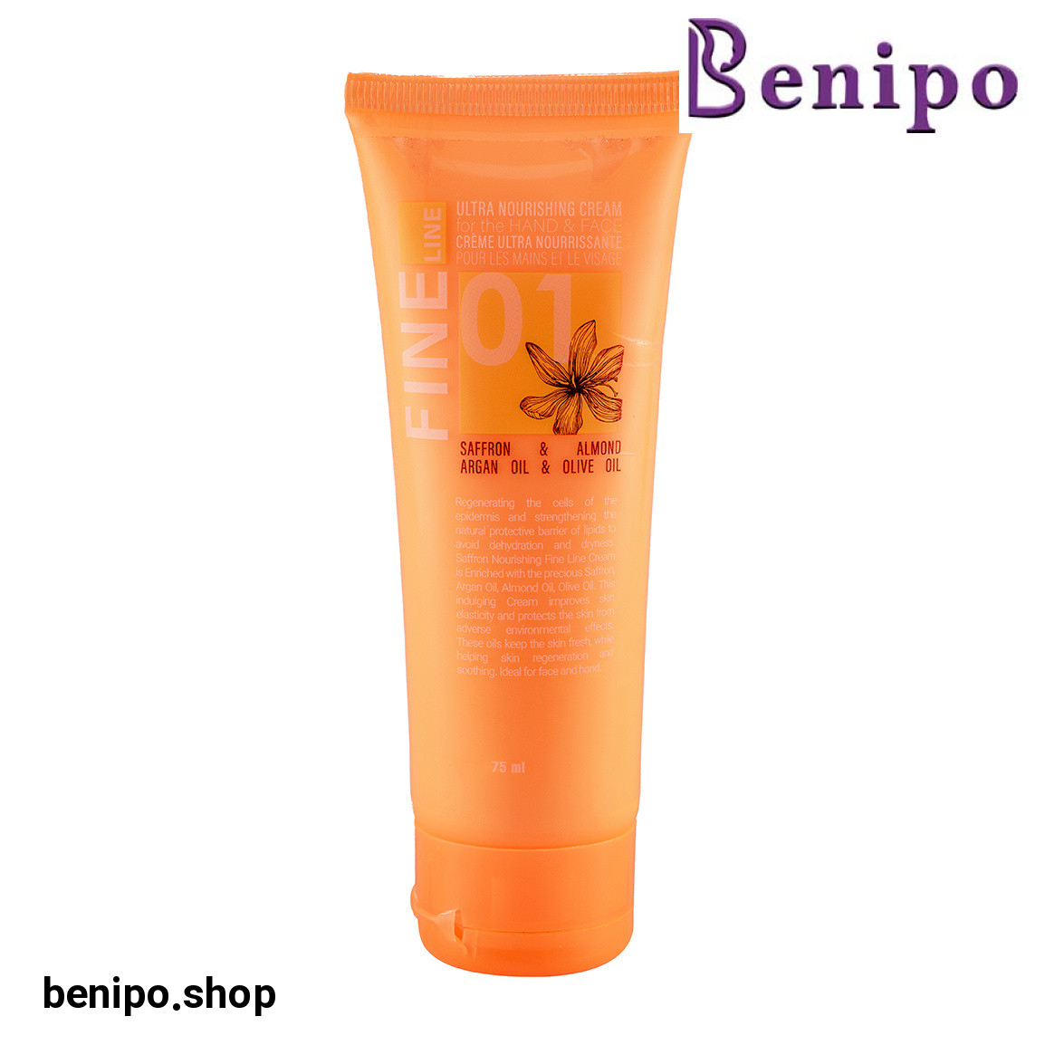 کرم مغذی حاوی عصاره زعفران دست و صورت حجم 75 میلی لیتر