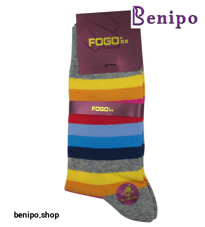 جوراب مردانه ساق رنگی خاکستری روشن