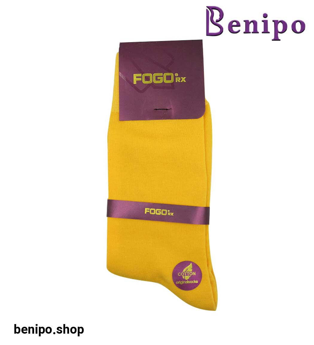 جوراب مردانه ساده زرد