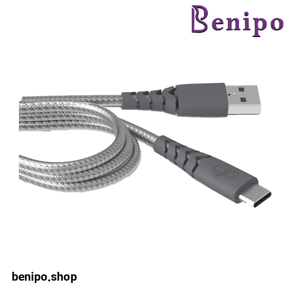 کابل شارژ تقویت شده مدل USB A به USB C طول 1.2 متر