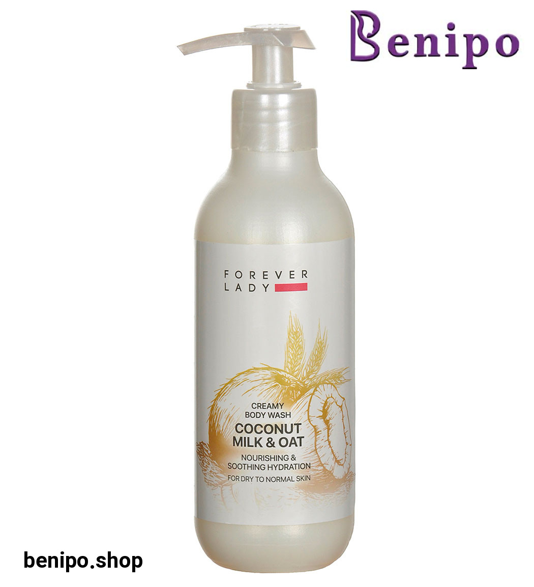 شامپو بدن کرمی مدل شیر نارگیل و جو حجم 300 میل