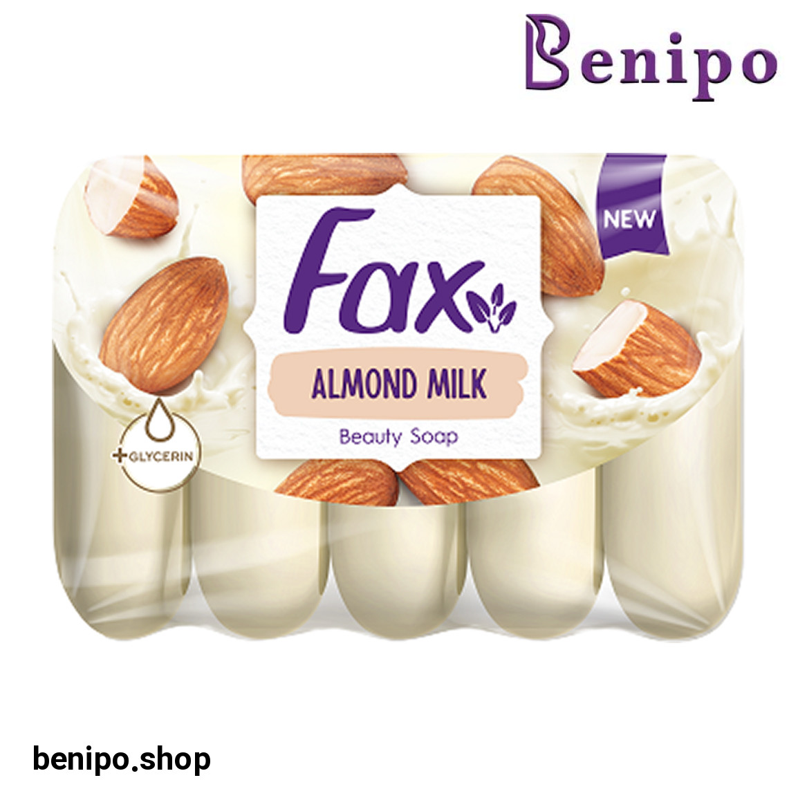 صابون زیبایی حاوی رایحه شیر و بادام بسته 5 عددی