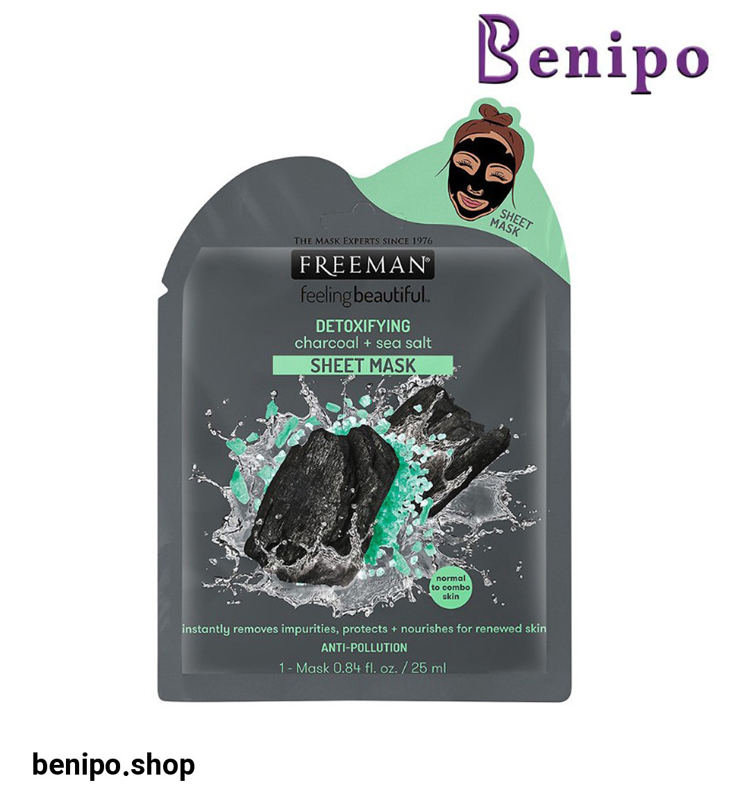 ماسک ورقه ای پاکسازی کننده صورت ذغال و نمک دریایی 25 میلی لیتر