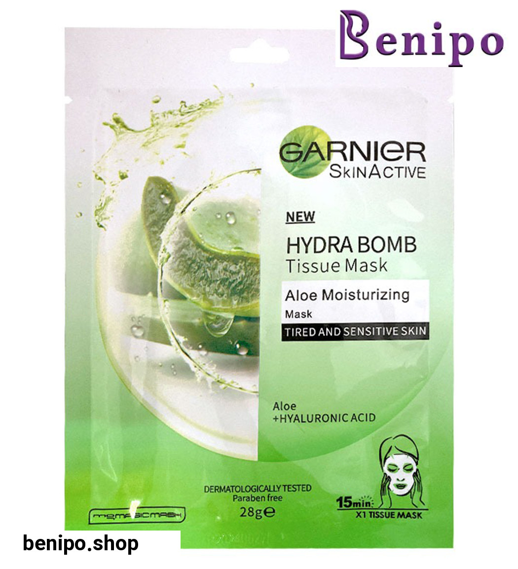 ماسک ورقه ای آبرسان و مرطوب کننده حاوی آلوئه ورا و هیالورونیک اسید بسته تک عددی