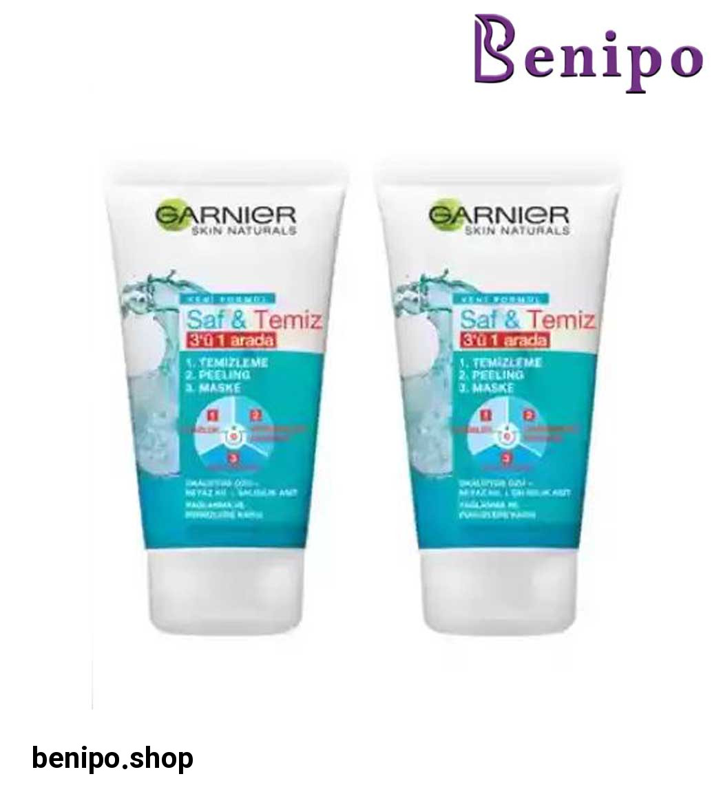 پک 2 عددی اسکراب پاک کننده ی 3 منظوره ی Pure Active گارنیه 150 میل