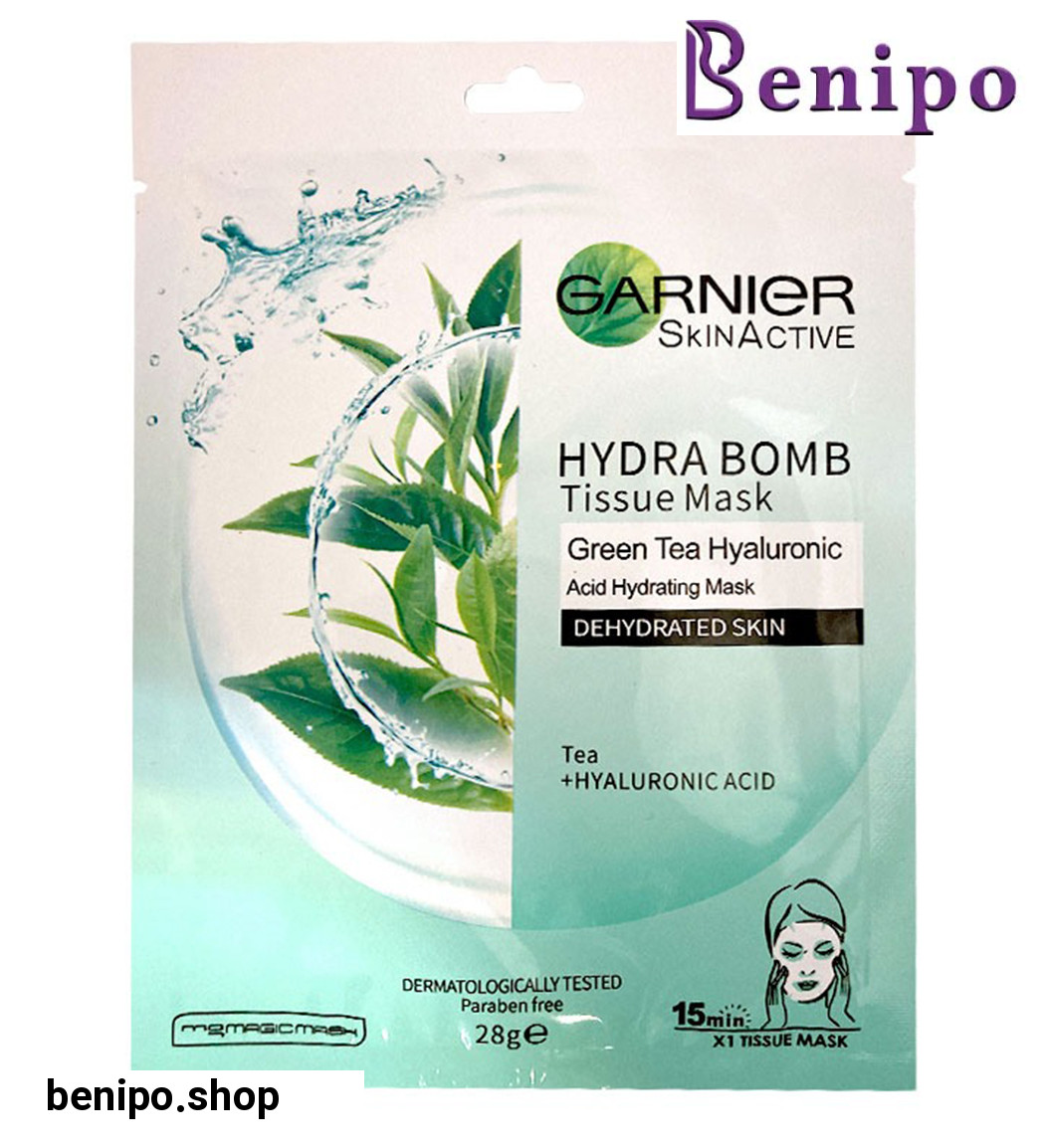 ماسک ورقه ای بمب آبرسان حاوی عصاره چای سبز مناسب انواع پوست بسته تک عددی