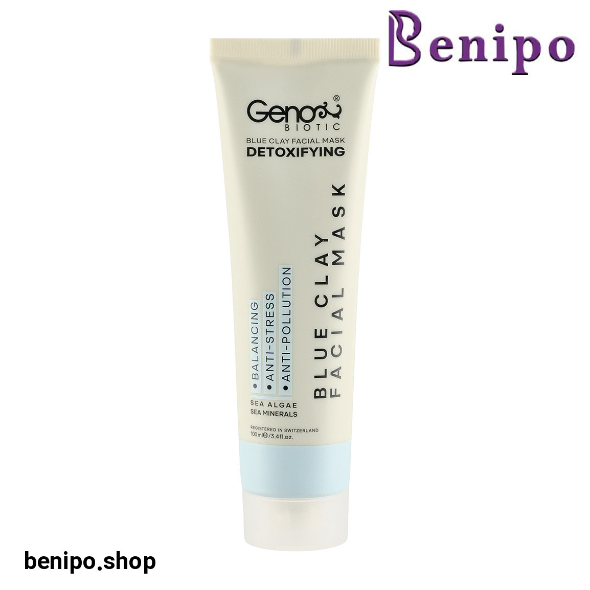 ماسک صورت خاک رس آبی حجم 100 میلی لیتر