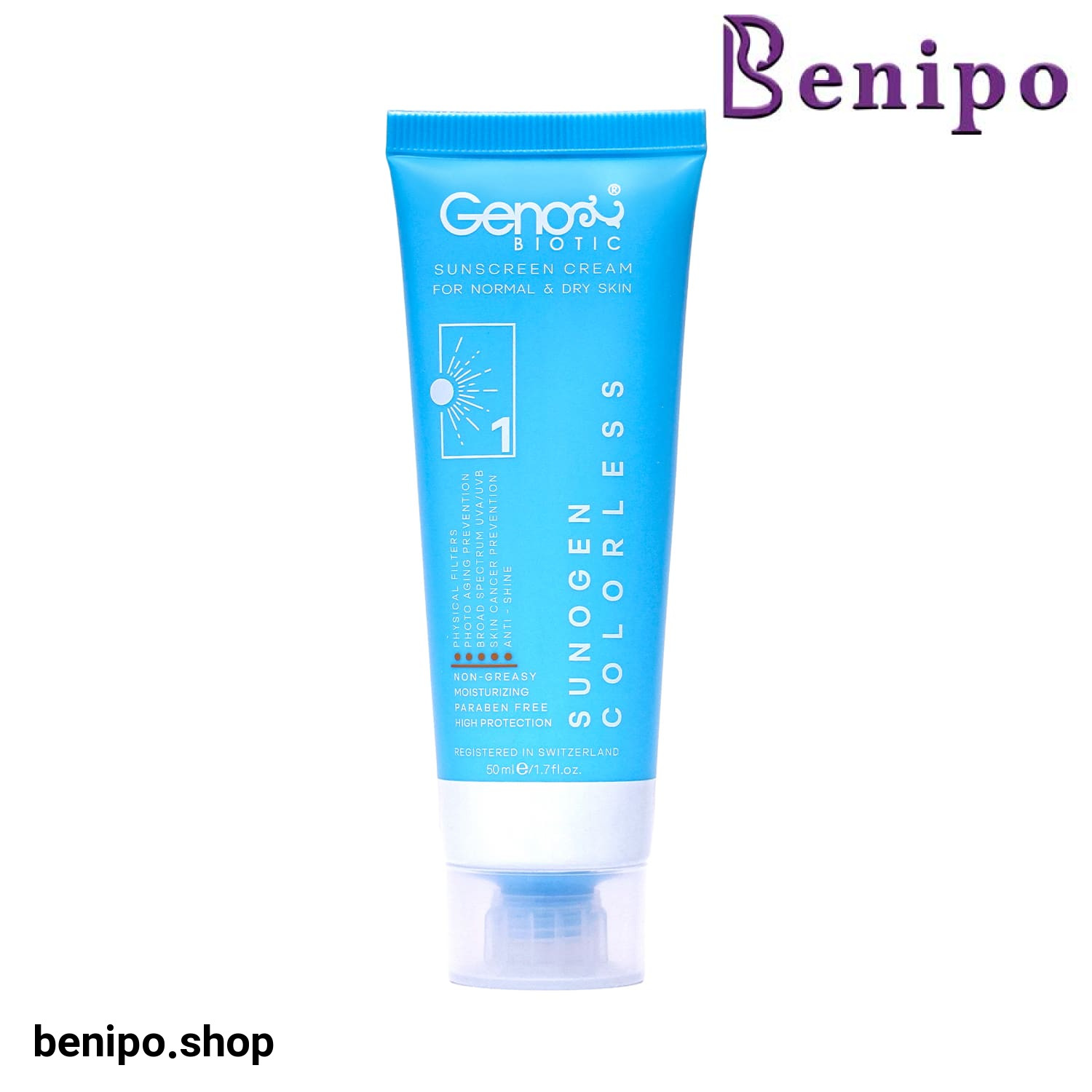 ضد آفتاب ژنو بایوتیک بی رنگ پوست خشک و معمولی