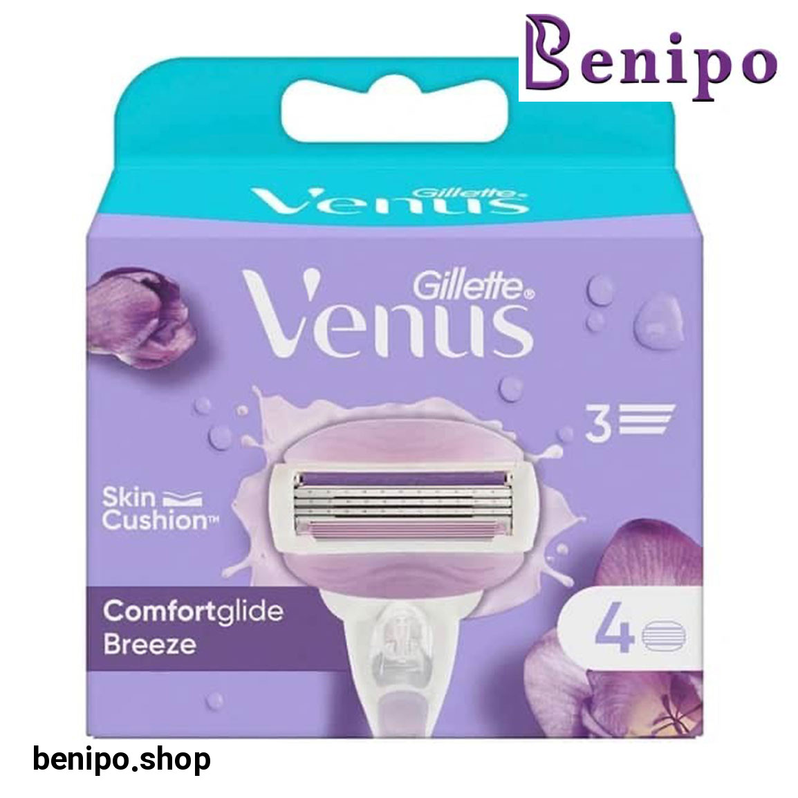 یدک تیغ اصلاح بانوان ونوس بنفش 4 عددی