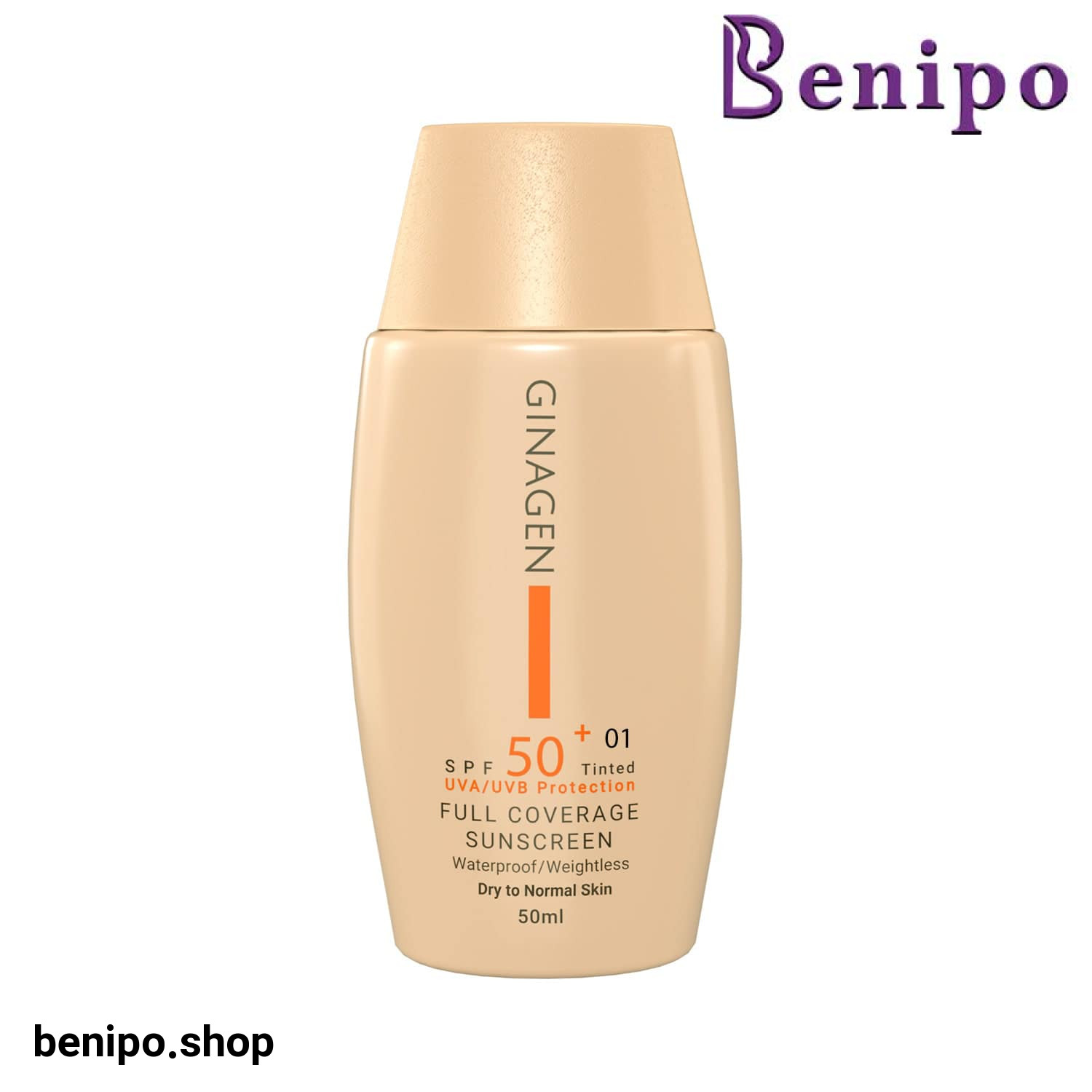 کرم ضد آفتاب رنگی پوست خشک و نرمال ژیناژن