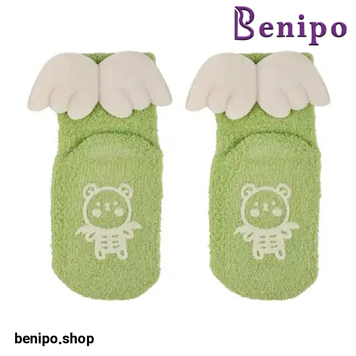 جوراب دخترانه ساق کوتاه طرح بال فرشته 1 تا 3 سال