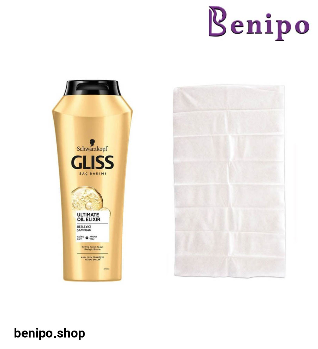 حوله هدیه به همراه شامپو ترمیم کننده موهای ضعیف و آسیب دیده حجم 500 میل