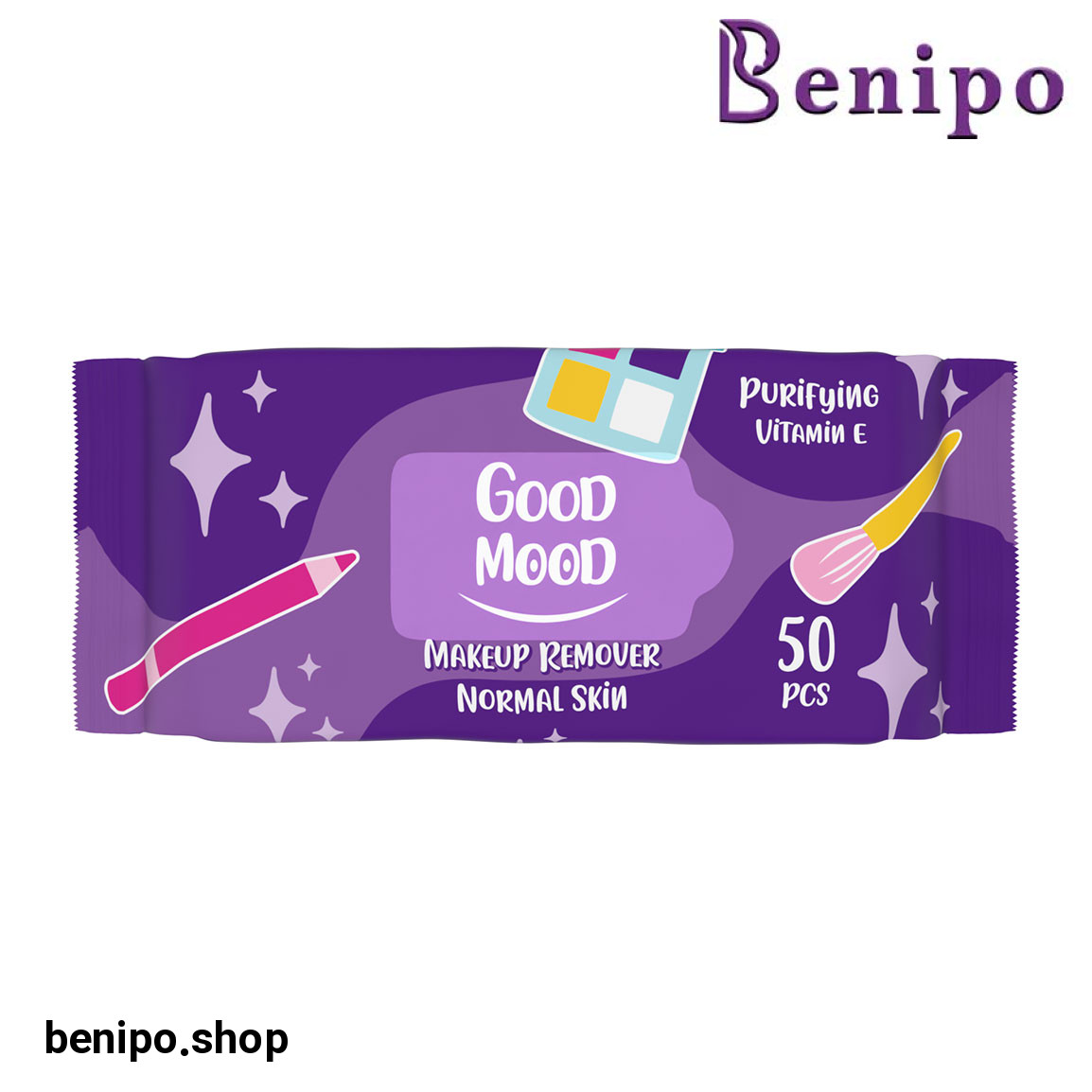 دستمال مرطوب آرایشی مدل Purifying Vitamin E بسته 50 عددی