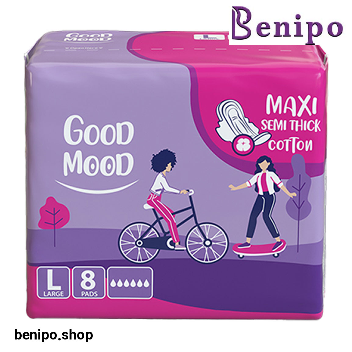 نوار بهداشتی مکسی نیمه ضخیم سایز بزرگ 8 عددی