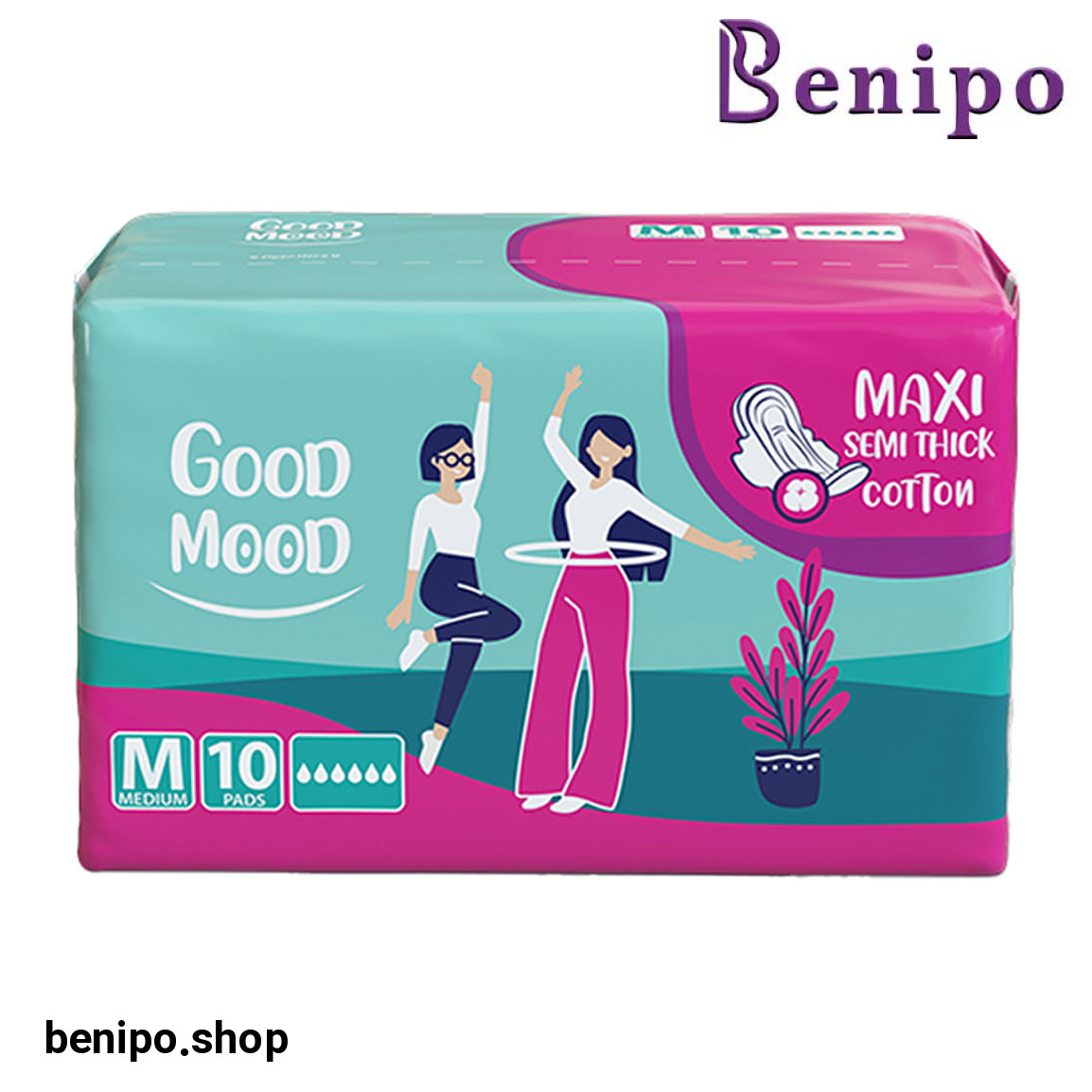 نوار بهداشتی مکسی نیمه ضخیم سایز متوسط 10 عددی