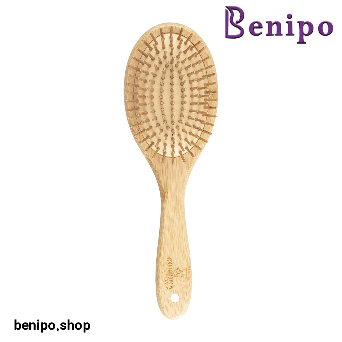 برس چوبی بامبو طرح بیضی