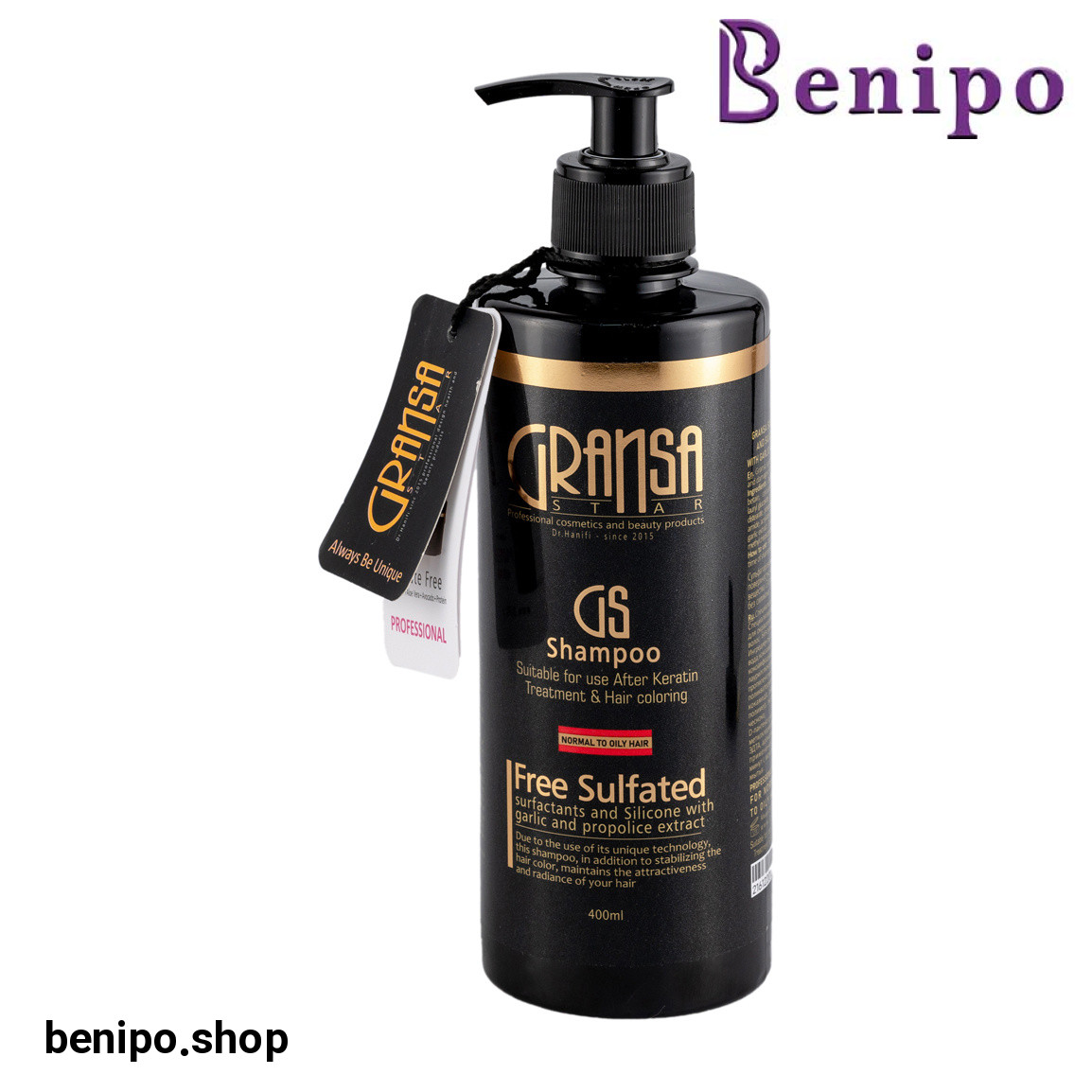 شامپو فاقد سولفات مناسب مو نرمال تا چرب حجم 400 میلی لیتر