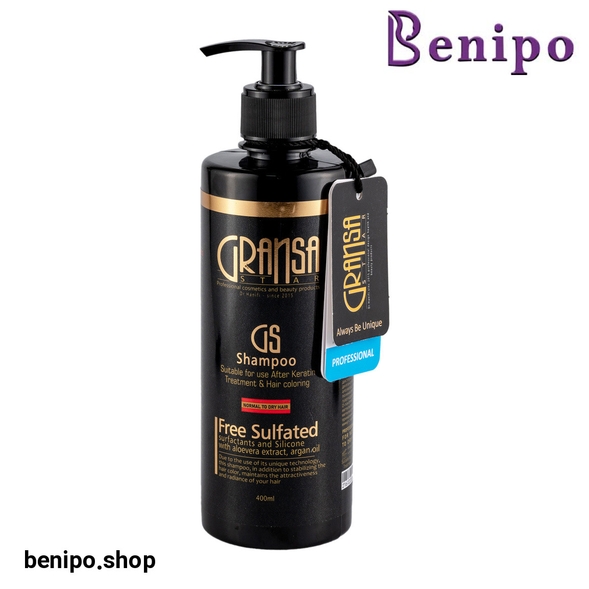 شامپو فاقد سولفات مناسب مو نرمال تا خشک حجم 400 میلی لیتر
