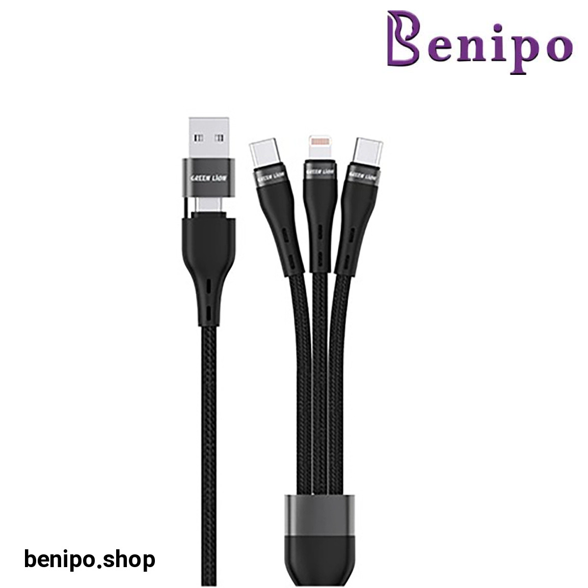 کابل شارژ فست 3 به 2 مدل  BRAIDED GN3IN2FCCL