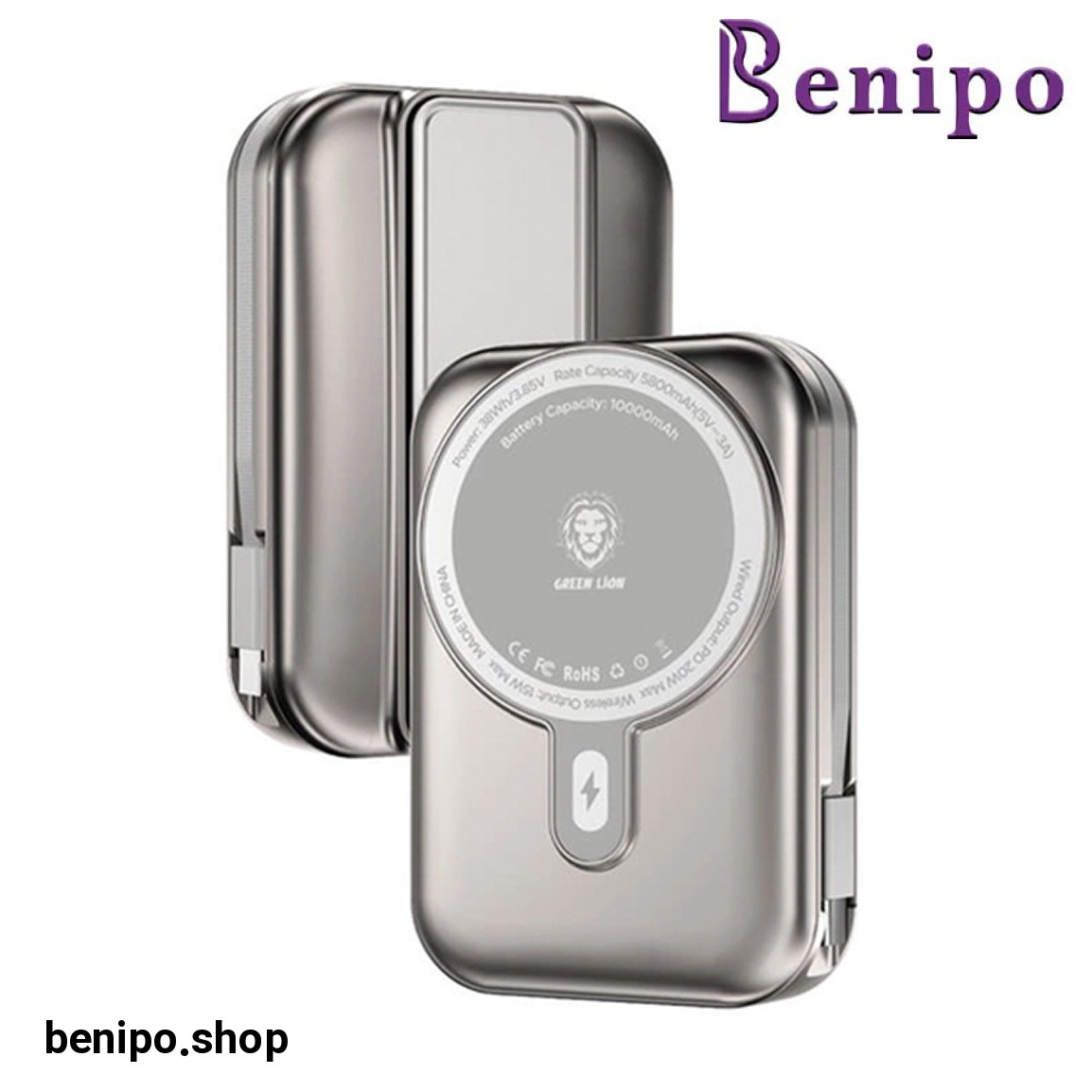 پاوربانک 10000 میلی آمپر مدل MONACO GRIP GNMGP10KPBCGD