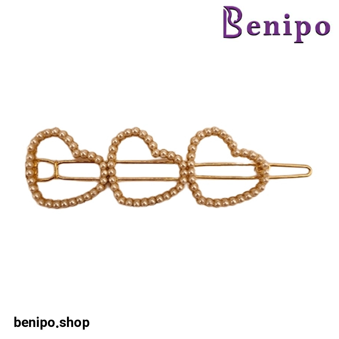 گیره مو دخترانه طرح سه قلب کد 80