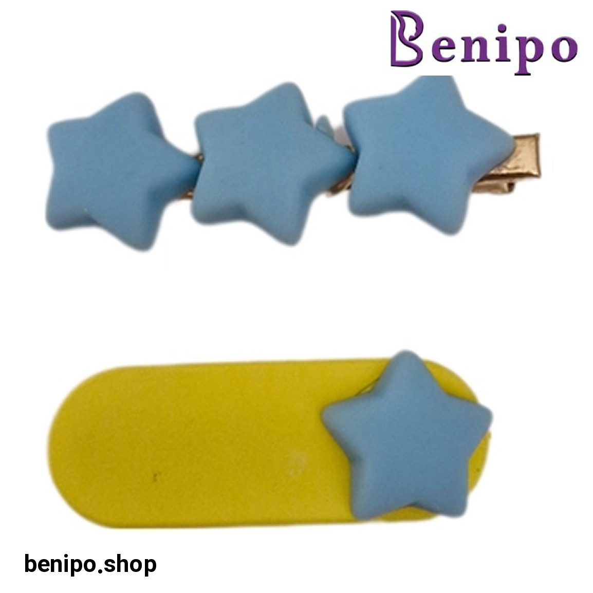 گیره مو دخترانه طرح ستاره کد 54 مجموعه 2 عددی