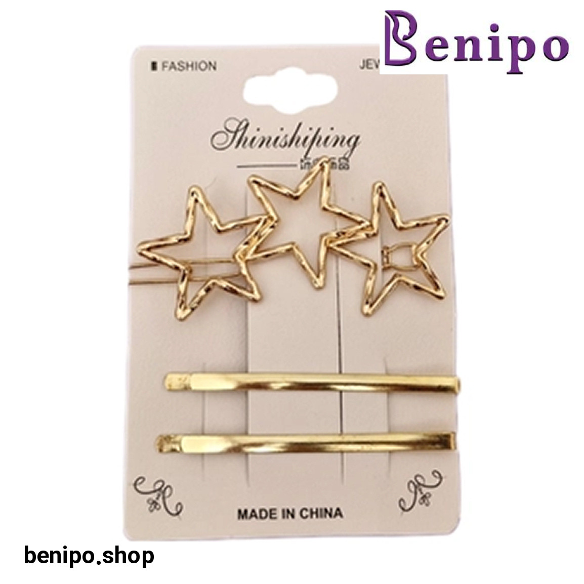 گیره مو زنانه طرح سه ستاره بسته 3 عددی