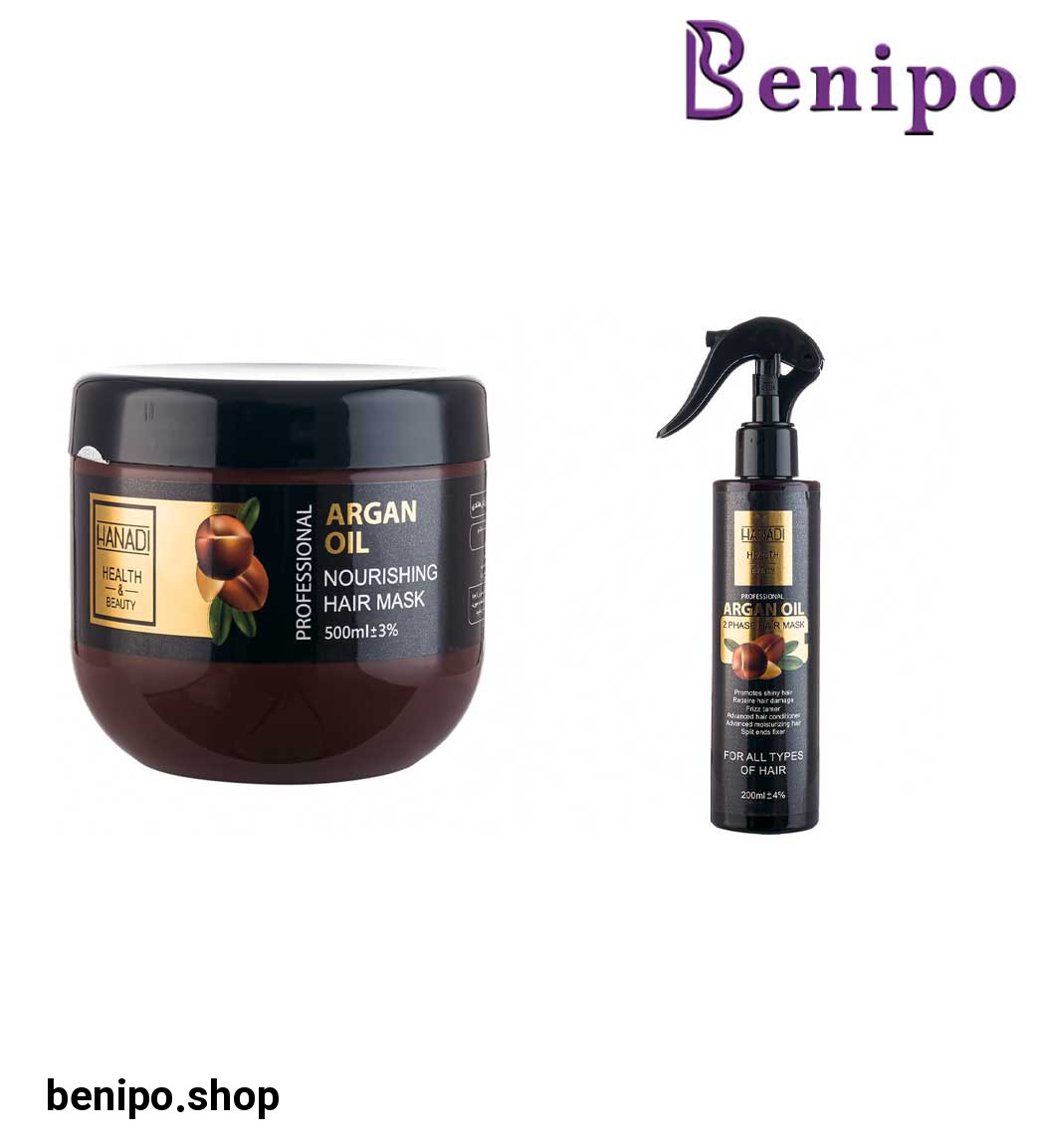 پک ماسک مو دو فاز حاوی روغن آرگان 200 میل و ماسک مو مغذی حاوی روغن آرگان و فاقد سولفات 500 میل
