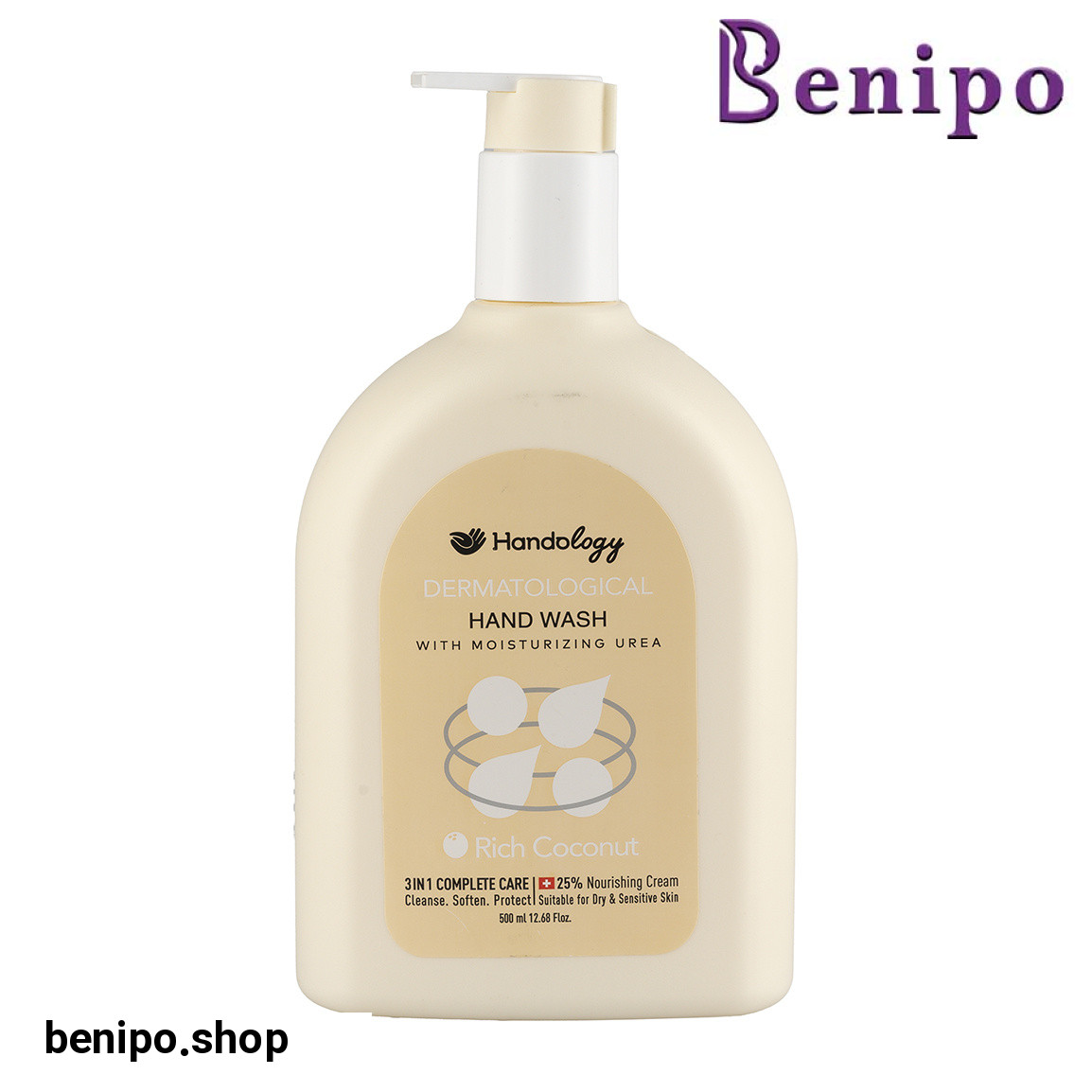 مایع دستشویی کرمی حاوی اوره و لاکتیک اسید مدل ریچ کوکونات حجم 500 میلی لیتر
