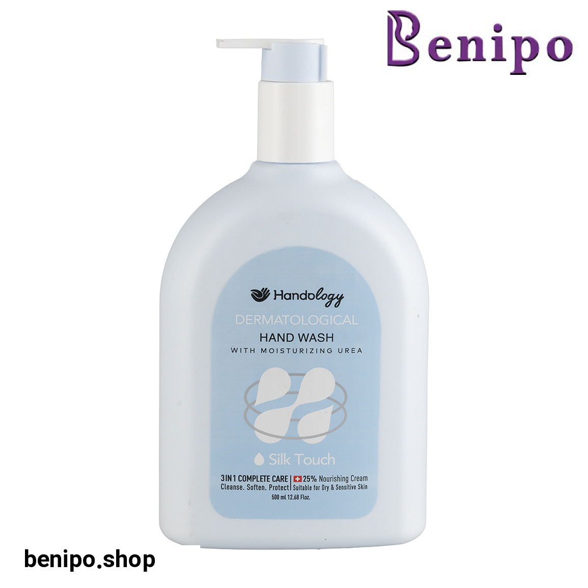 مایع دستشویی کرمی حاوی اوره و لاکتیک اسید مدل سیلک تاچ حجم 500 میلی لیتر