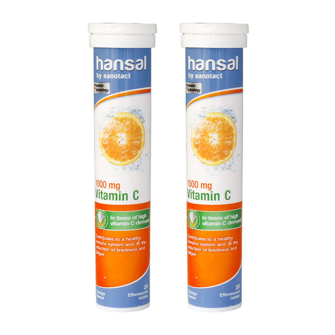 پک دو عددی قرص جوشان ویتامین C 1000 بسته 20 عددی