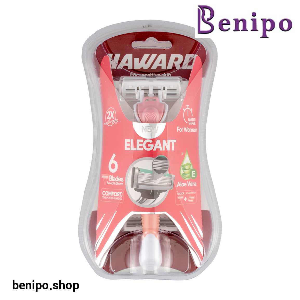 تیغ اصلاح شش لبه زنانه مدل Elegant وزن 100 گرم