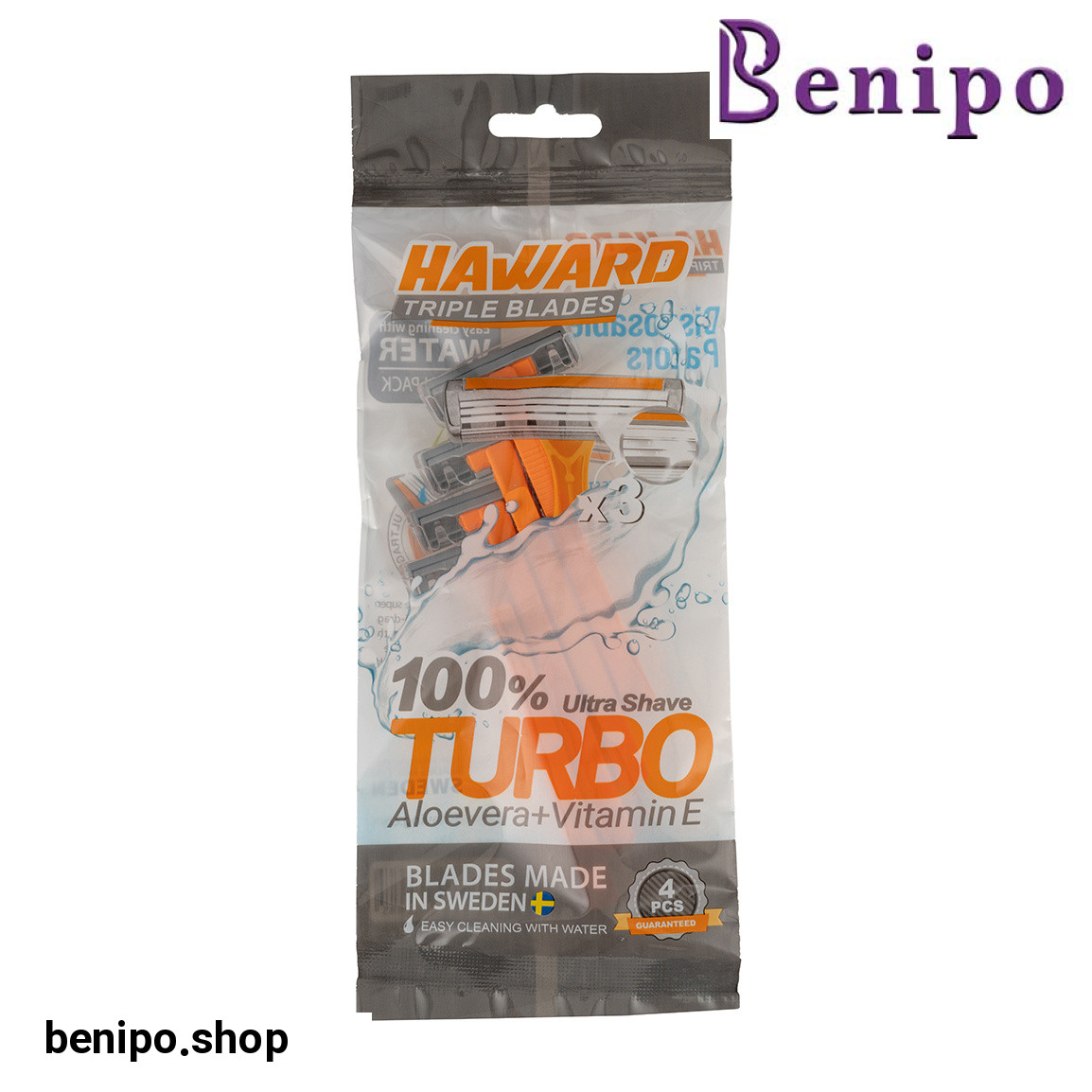 تیغ اصلاح سه لبه مدل Turbo وزن 100 گرم